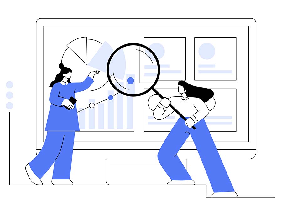Business analysis abstract concept vector illustration. Identify business needs, determine solutions, writing project and software requirements, SWOT Analysis, process modelling abstract metaphor.