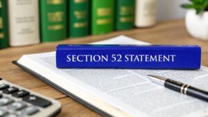 Section 52 vendor statement document for selling a small business in Victoria under the Estate Agents Act