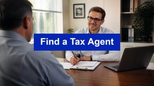 Find a tax agent - accountant meeting a client in an office